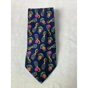Leonard Paris Silk Necktie Italy‎ Blue N120 Designer Geometric Mens